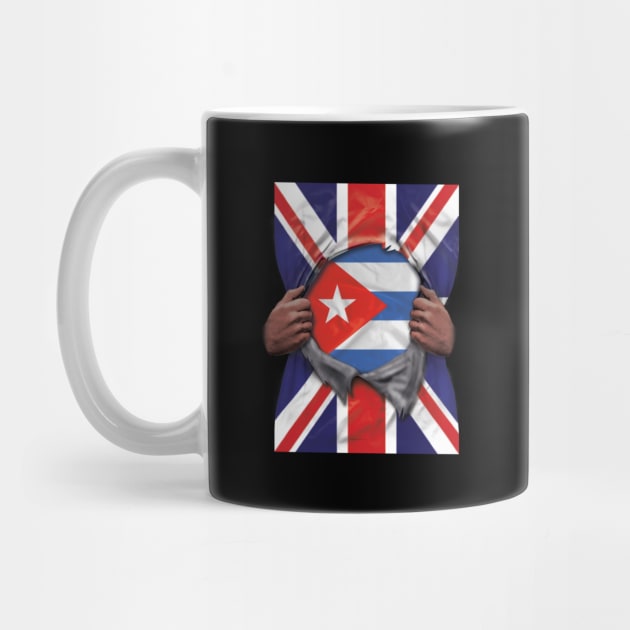 Cuba Flag Great Britain Flag Ripped - Gift for Cuban From Cuba by Country Flags